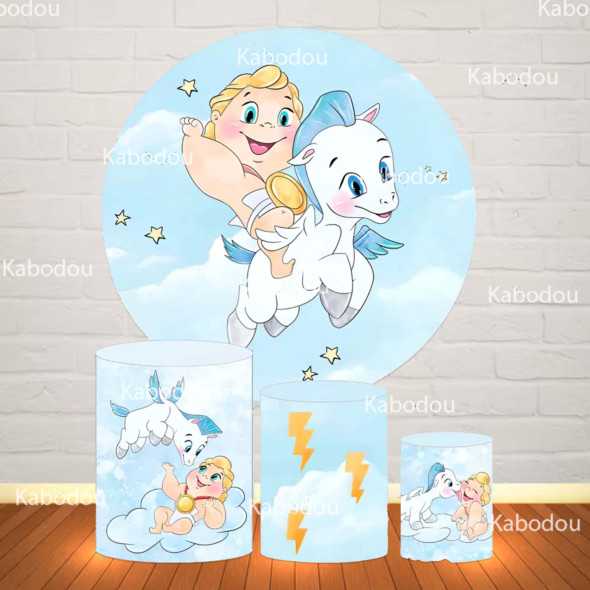 Photography Class - Hercules Baby Blue Backdrop Round Boy