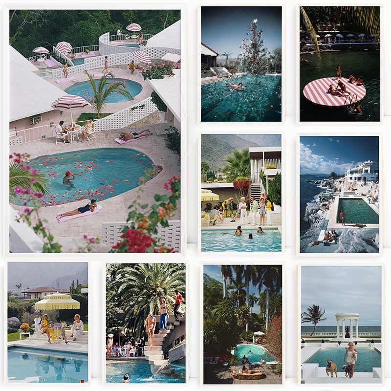 Photography Vintage - Slim Aarons Poolside Party Poster Vintage