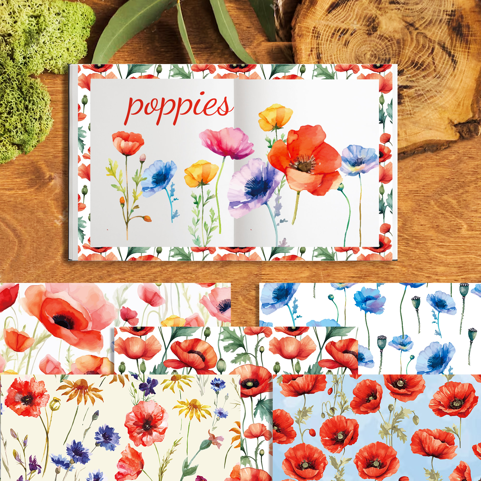 24pcs 30*30cm Poppy Red Flower - Photography Class 评论和价格