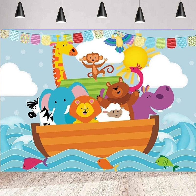 Cartoon Noah's Ark Sea Photogr - Photography Zoo 评论和价格