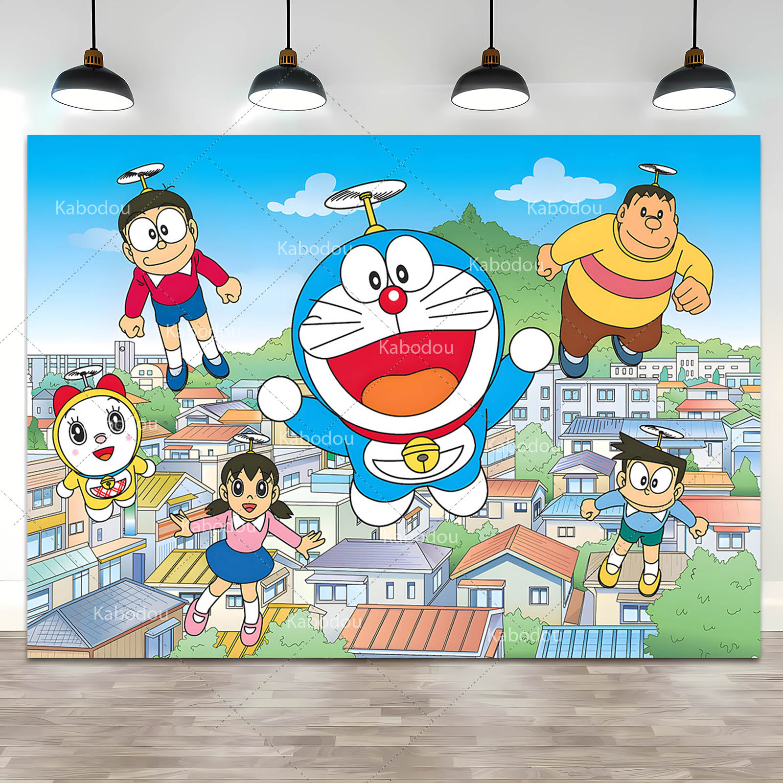 Doraemon Party Backdrop Blue C - Photography Class 评论和价格
