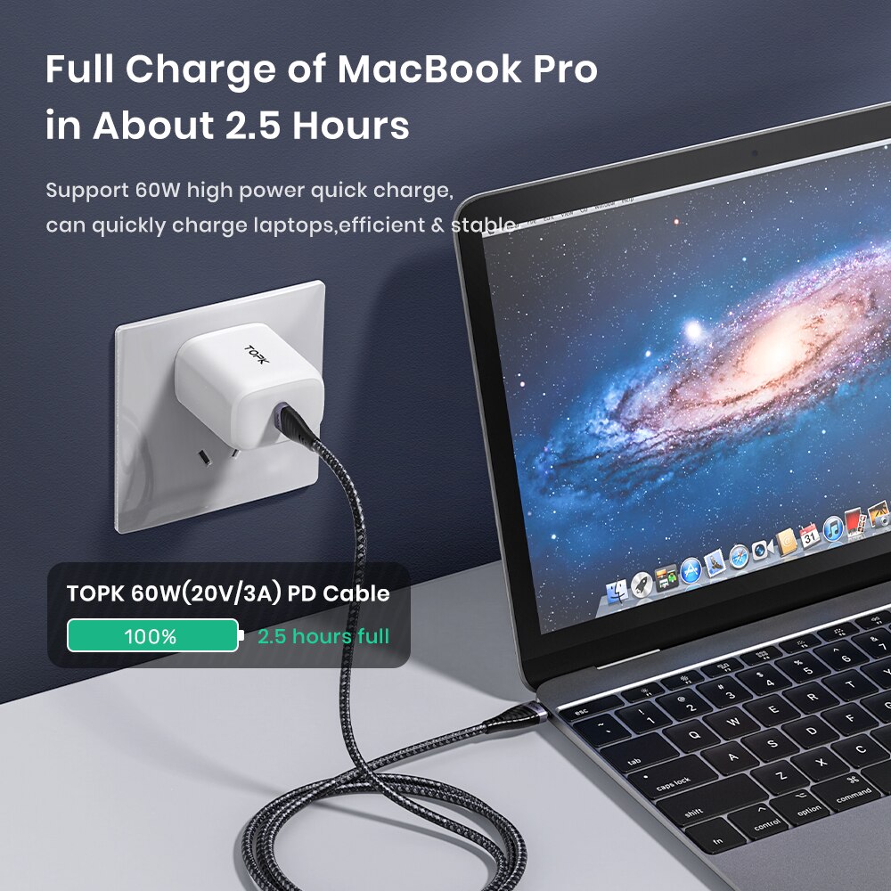 TOPK 60W USB C To Type C Cable - Xiaomi Photography Kit 评论和价格
