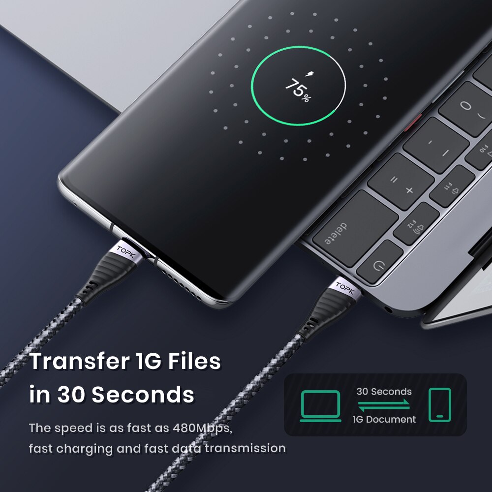 TOPK 60W USB C To Type C Cable - Xiaomi Photography Kit 评论和价格