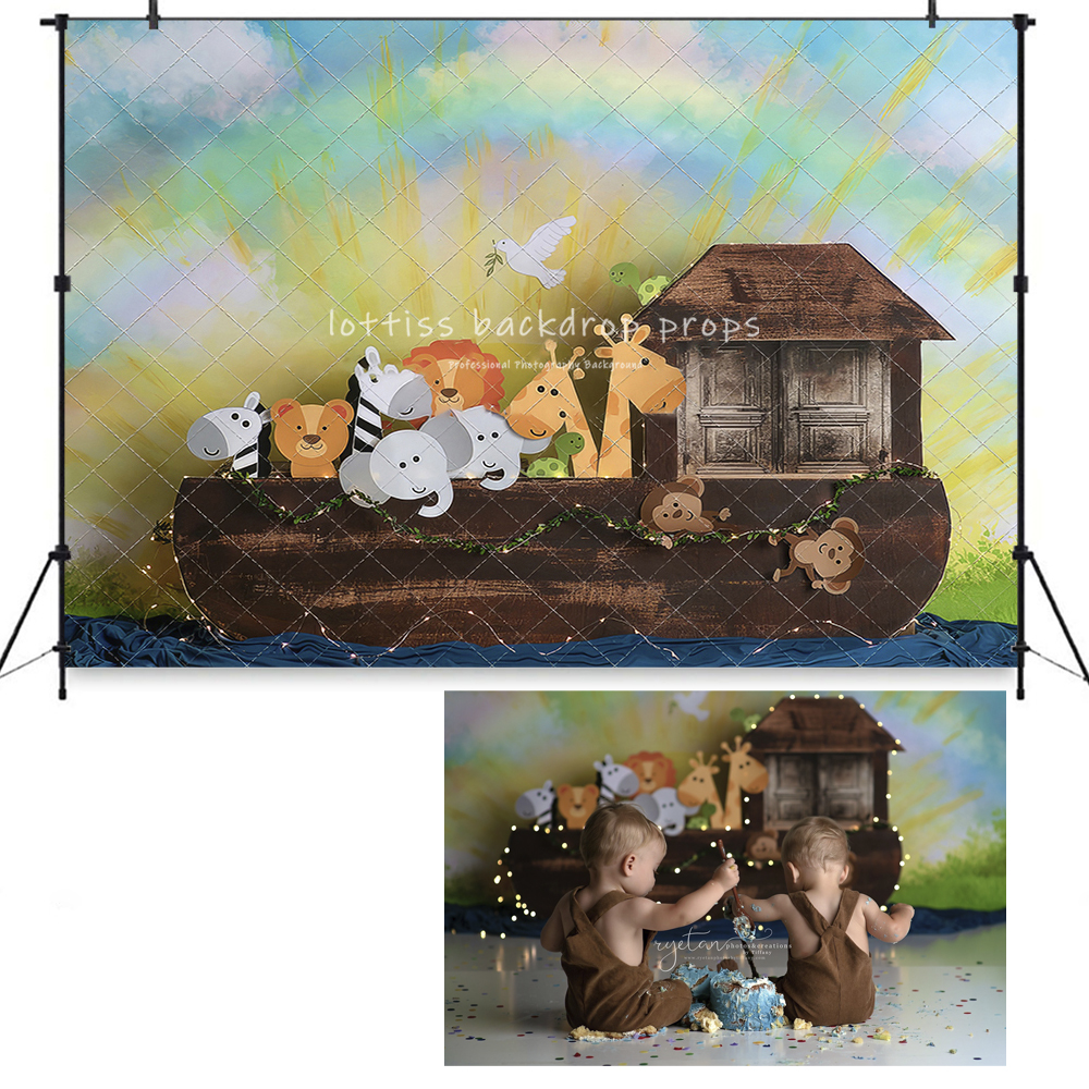 Noahs Ark Animals Zoo Backdrop - Photography Zoo 评论和价格